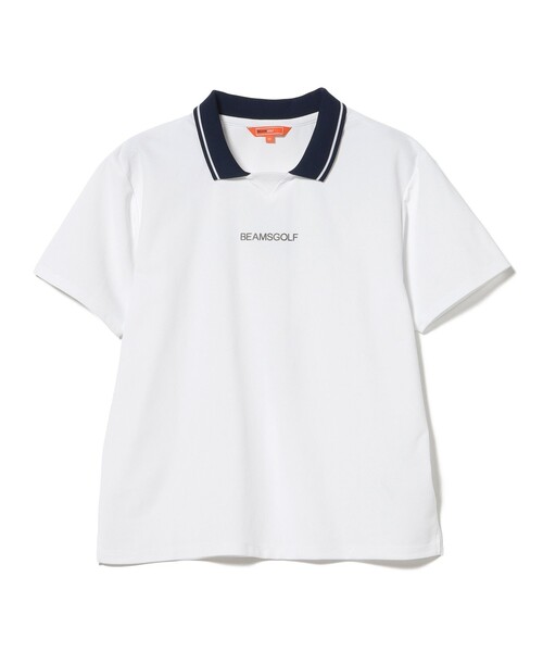 BEAMS GOLF(ビームスゴルフ)の「ORANGE LABEL / シルバースターロゴ サッカーシャツ(吸水速乾・UVカット)(ポロシャツ・レディース・サックスブルー/ネイビー/ホワイト・MEDIUM/SMALL/LARGE)」の10枚目の写真