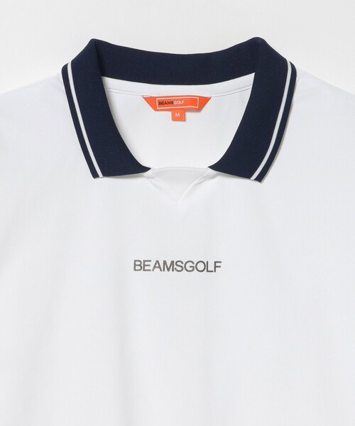 BEAMS GOLF(ビームスゴルフ)の「ORANGE LABEL / シルバースターロゴ サッカーシャツ(吸水速乾・UVカット)(ポロシャツ・レディース・サックスブルー/ネイビー/ホワイト・MEDIUM/SMALL/LARGE)」の9枚目の写真