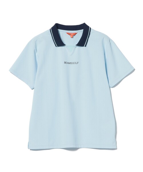 BEAMS GOLF(ビームスゴルフ)の「ORANGE LABEL / シルバースターロゴ サッカーシャツ(吸水速乾・UVカット)(ポロシャツ・レディース・サックスブルー/ネイビー/ホワイト・MEDIUM/SMALL/LARGE)」の17枚目の写真