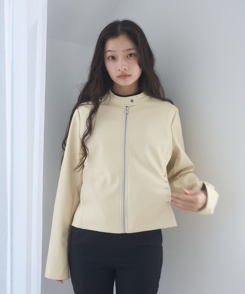 Smyeon ハートスタッズライダースジャケット セール】heartmotif studs rider's jacket/ハートスタッズライダース