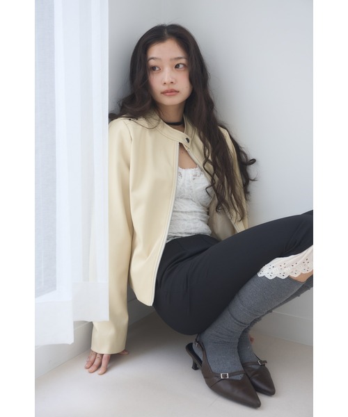 セール】heartmotif studs rider's jacket/ハートスタッズライダース