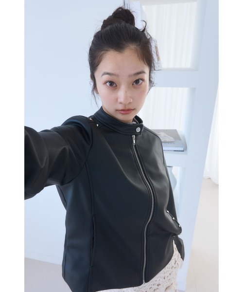 セール】heartmotif studs rider's jacket/ハートスタッズライダース