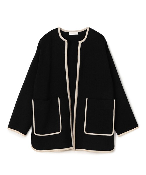 BALLSEY（ボールジィ）の「ミラノリブ 2ポケットカーディガン（カーディガン/ボレロ・レディース・ホワイト/ネイビー・S）」の2枚目の写真