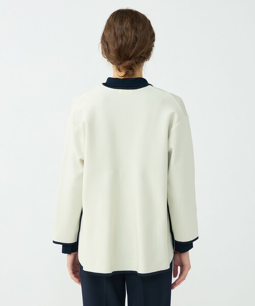 BALLSEY（ボールジィ）の「ミラノリブ 2ポケットカーディガン（カーディガン/ボレロ・レディース・ホワイト/ネイビー・S）」の6枚目の写真