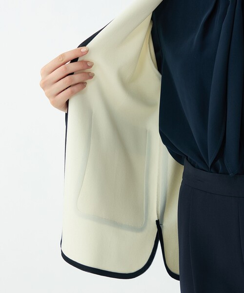 BALLSEY（ボールジィ）の「ミラノリブ 2ポケットカーディガン（カーディガン/ボレロ・レディース・ホワイト/ネイビー・S）」の7枚目の写真