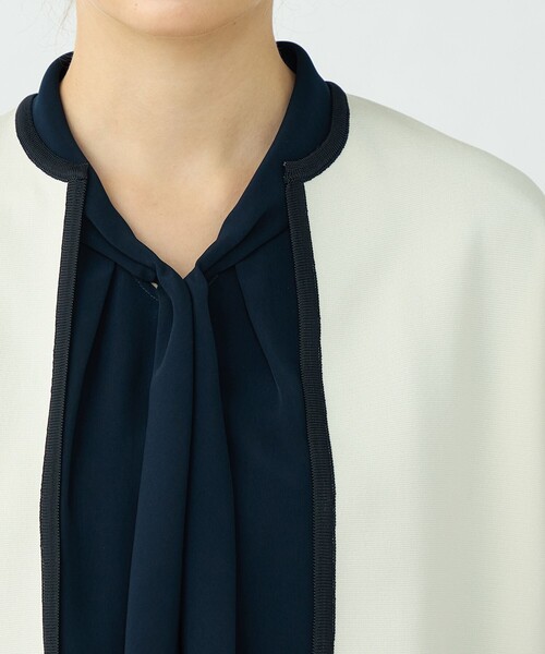 BALLSEY（ボールジィ）の「ミラノリブ 2ポケットカーディガン（カーディガン/ボレロ・レディース・ホワイト/ネイビー・S）」の8枚目の写真