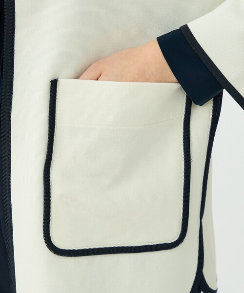 BALLSEY（ボールジィ）の「ミラノリブ 2ポケットカーディガン（カーディガン/ボレロ・レディース・ホワイト/ネイビー・S）」の10枚目の写真