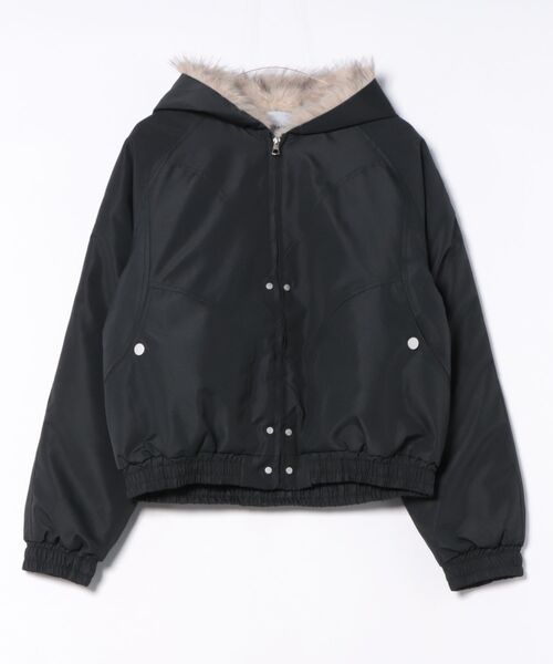 おしゃれスタ（オシャレスタ）の「ファーフーディーブルゾン（ブルゾン・レディース・ブラック/グレー・XL/M/L/S）」の13枚目の写真