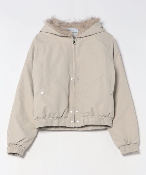 おしゃれスタ（オシャレスタ）の「ファーフーディーブルゾン（ブルゾン・レディース・ブラック/グレー・XL/M/L/S）」の3枚目の写真