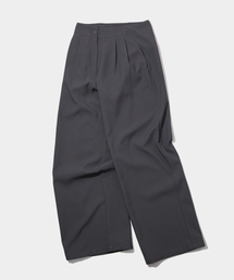 BLACK MOMENT（ブラックモーメント）の「デイリーオフィスベーシックオーバーサイズシングルワイドピンタックスラックススーツセットアップパンツ[グレー]（スラックス）」