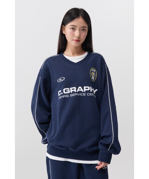 codegraphy(�R�[�h�O���t�B�[)��24H Track V-neck Man to Man CBEWUTL020(�X�E�F�b�g)