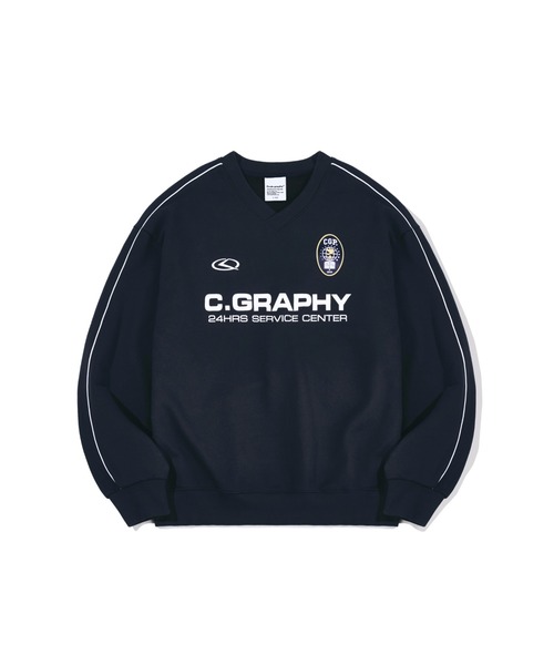 codegraphy(コードグラフィー)の「24H Track V-neck Man to Man CBEWUTL020(スウェット・メンズ・ブラウン/ネイビー/ヘザーグレー/ブラック・SMALL/MEDIUM/LARGE)」の16枚目の写真