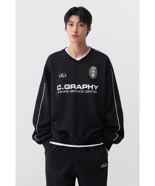 codegraphy(コードグラフィー)の「24H Track V-neck Man to Man CBEWUTL020(スウェット・メンズ・ブラウン/ネイビー/ヘザーグレー/ブラック・SMALL/MEDIUM/LARGE)」の22枚目の写真