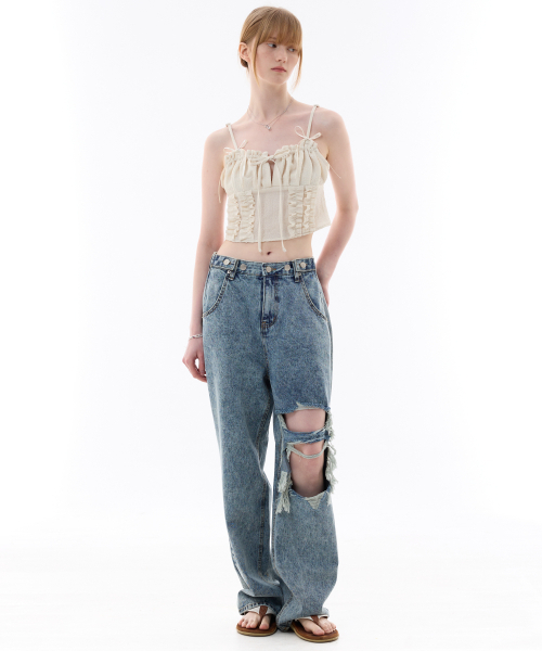 ARI（アリ）の「GAGA RIBBON BUSTIER / BEIGE（シャツ/ブラウス・レディース・ベージュ・FREE）」の5枚目の写真