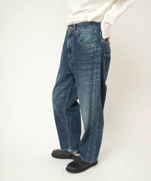 RNA-N（アールエヌエーエヌ）の「R4419 ルーズテーパードクロップド（デニムパンツ・レディース・ダークインディゴブルー/ライトインディゴブルー・MEDIUM/SMALL）」の2枚目の写真