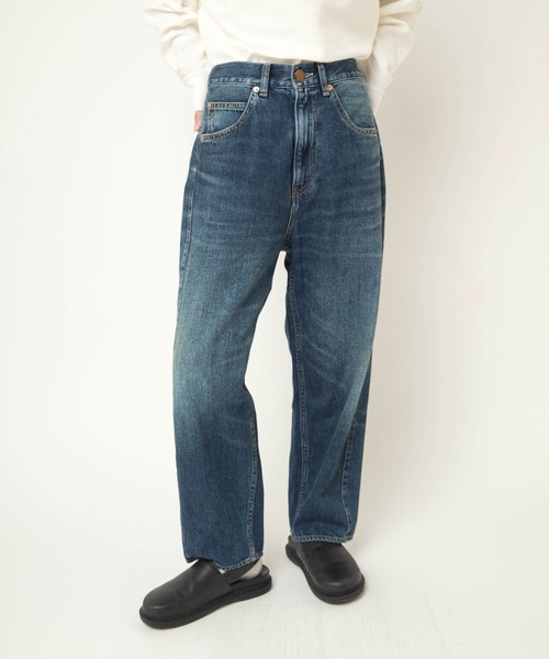 RNA-N（アールエヌエーエヌ）の「R4419 ルーズテーパードクロップド（デニムパンツ・レディース・ダークインディゴブルー/ライトインディゴブルー・MEDIUM/SMALL）」の4枚目の写真