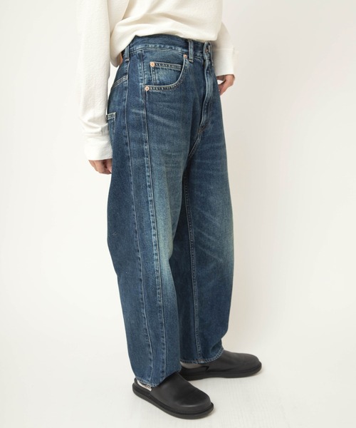 RNA-N（アールエヌエーエヌ）の「R4419 ルーズテーパードクロップド（デニムパンツ・レディース・ダークインディゴブルー/ライトインディゴブルー・MEDIUM/SMALL）」の5枚目の写真