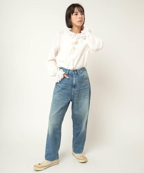 RNA-N（アールエヌエーエヌ）の「R4419 ルーズテーパードクロップド（デニムパンツ・レディース・ダークインディゴブルー/ライトインディゴブルー・MEDIUM/SMALL）」の18枚目の写真