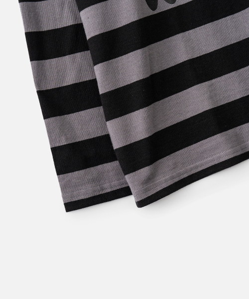 VASTIC(バスティック)の「テキストストライプロングスリーブ_ブラック/チャコール(Tシャツ/カットソー・メンズ・その他・MEDIUM/LARGE)」の4枚目の写真