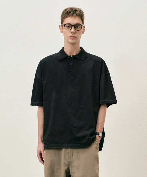 COSTUME O’CLOCK(コスチュームオクロック)の「ピグメント切開カラーショートスリーブTシャツ3 COLOR COOSTS258(ポロシャツ・メンズ・ブラック/ダークグレー/ブラック×ホワイト・MEDIUM/LARGE/SMALL)」の9枚目の写真