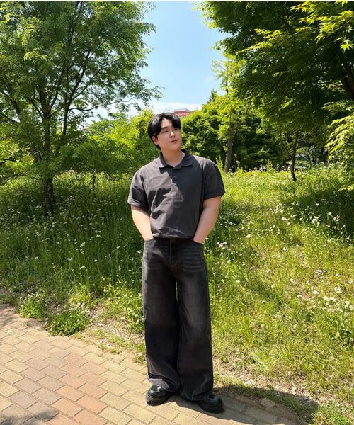 COSTUME O’CLOCK(コスチュームオクロック)の「ピグメント切開カラーショートスリーブTシャツ3 COLOR COOSTS258(ポロシャツ・メンズ・ブラック/ダークグレー/ブラック×ホワイト・MEDIUM/LARGE/SMALL)」の7枚目の写真