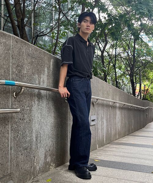 COSTUME O’CLOCK(コスチュームオクロック)の「ピグメント切開カラーショートスリーブTシャツ3 COLOR COOSTS258(ポロシャツ・メンズ・ブラック/ダークグレー/ブラック×ホワイト・MEDIUM/LARGE/SMALL)」の12枚目の写真