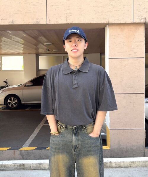 COSTUME O’CLOCK(コスチュームオクロック)の「ピグメント切開カラーショートスリーブTシャツ3 COLOR COOSTS258(ポロシャツ・メンズ・ブラック/ダークグレー/ブラック×ホワイト・MEDIUM/LARGE/SMALL)」の19枚目の写真