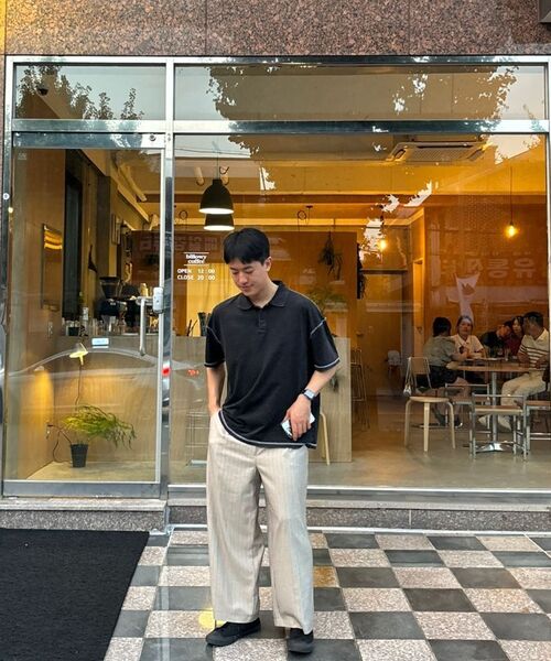 COSTUME O’CLOCK(コスチュームオクロック)の「ピグメント切開カラーショートスリーブTシャツ3 COLOR COOSTS258(ポロシャツ・メンズ・ブラック/ダークグレー/ブラック×ホワイト・MEDIUM/LARGE/SMALL)」の21枚目の写真