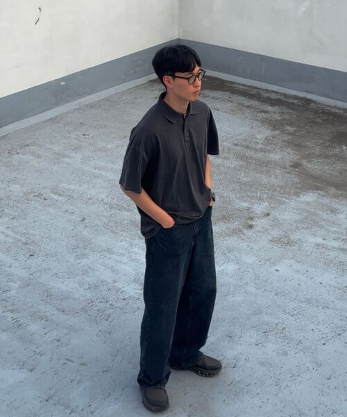COSTUME O’CLOCK(コスチュームオクロック)の「ピグメント切開カラーショートスリーブTシャツ3 COLOR COOSTS258(ポロシャツ・メンズ・ブラック/ダークグレー/ブラック×ホワイト・MEDIUM/LARGE/SMALL)」の22枚目の写真