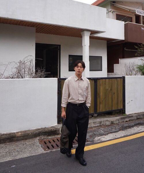 PRAIRIE(KR)(プレーリー)の「コンフォートシャドウストライプシャツ(ベージュ)(シャツ/ブラウス・メンズ・ベージュ・MEDIUM/LARGE)」の8枚目の写真