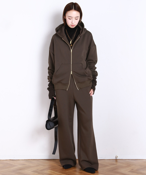 EVERYDAY I LIKE.（エヴリディアイライク）の「*ウォームスウェットパンツ（スラックス・レディース・ホワイト/ブラウン/グレー/ブラック・38/36）」の7枚目の写真