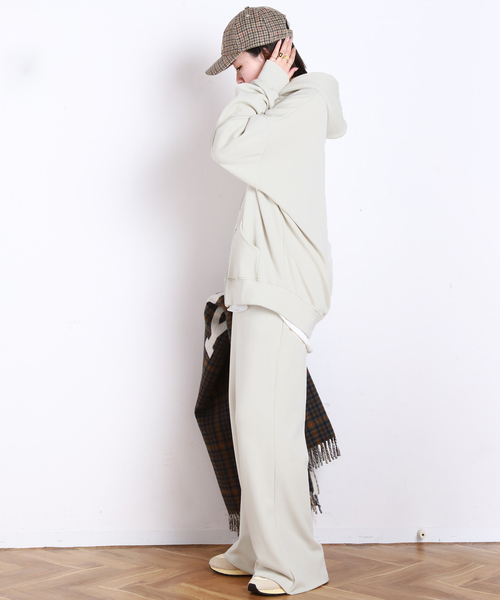 EVERYDAY I LIKE.（エヴリディアイライク）の「*ウォームスウェットパンツ（スラックス・レディース・ホワイト/ブラウン/グレー/ブラック・38/36）」の13枚目の写真