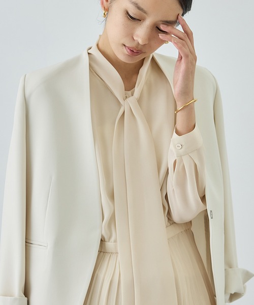 ROPE'（ロペ）の「ジョーゼットシフォンプリーツワンピース/26SS（ワンピース・レディース・ベージュ/ネイビー/ワイン・36/38）」の18枚目の写真