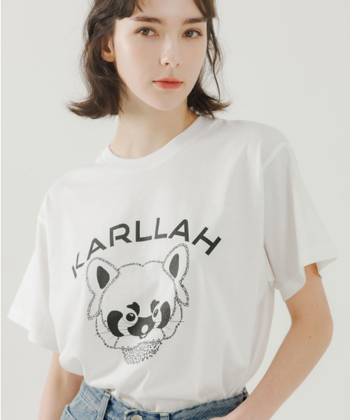 KARLLAH（カラ）の「レスポンダー プリント 半袖Tシャツ-ホワイト（Tシャツ/カットソー・レディース・ホワイト・FREE）」の2枚目の写真