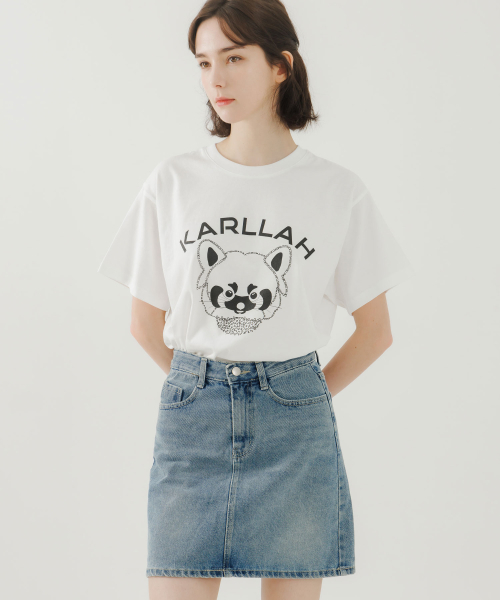 KARLLAH（カラ）の「レスポンダー プリント 半袖Tシャツ-ホワイト（Tシャツ/カットソー・レディース・ホワイト・FREE）」の4枚目の写真