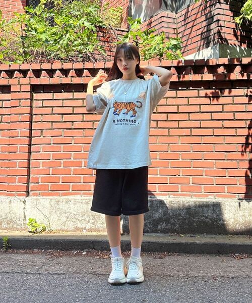 A NOTHING(アナッシング)の「MU-WI PRT. BOX 1/2 TEE(チャコール)(Tシャツ/カットソー・メンズ・その他・MEDIUM/LARGE)」の10枚目の写真