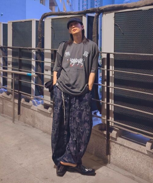 A NOTHING(アナッシング)の「MU-WI PRT. BOX 1/2 TEE(チャコール)(Tシャツ/カットソー・メンズ・その他・MEDIUM/LARGE)」の3枚目の写真