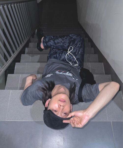 A NOTHING(アナッシング)の「MU-WI PRT. BOX 1/2 TEE(チャコール)(Tシャツ/カットソー・メンズ・その他・MEDIUM/LARGE)」の4枚目の写真