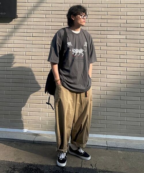 A NOTHING(アナッシング)の「MU-WI PRT. BOX 1/2 TEE(チャコール)(Tシャツ/カットソー・メンズ・その他・MEDIUM/LARGE)」の5枚目の写真