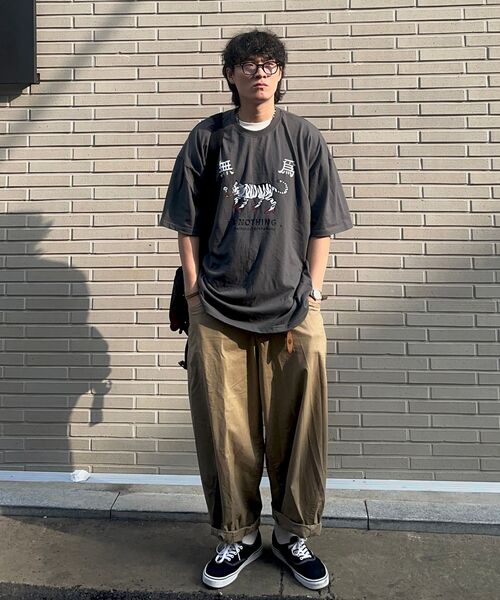 A NOTHING(アナッシング)の「MU-WI PRT. BOX 1/2 TEE(チャコール)(Tシャツ/カットソー・メンズ・その他・MEDIUM/LARGE)」の6枚目の写真