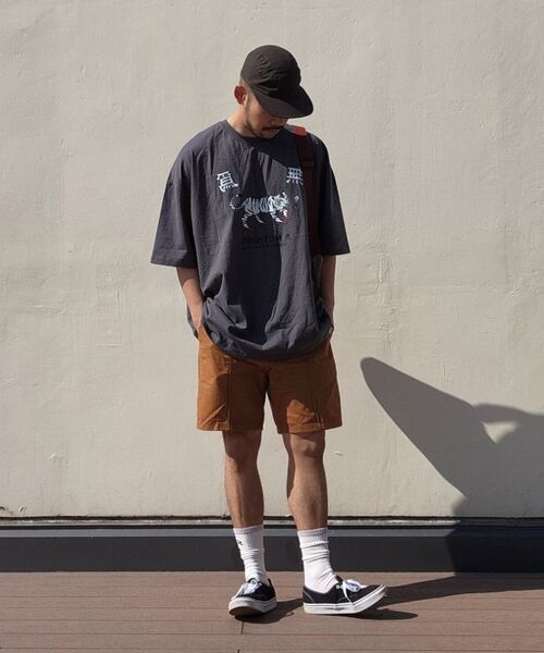 A NOTHING(アナッシング)の「MU-WI PRT. BOX 1/2 TEE(チャコール)(Tシャツ/カットソー・メンズ・その他・MEDIUM/LARGE)」の2枚目の写真