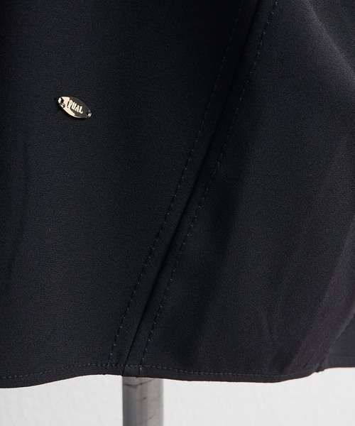 PUAL CE CIN（ピュアルセシン）の「【セットアップ対応】ハンド風ステッチストレッチジョーゼットプルオーバーブラウス（シャツ/ブラウス・レディース・ブラック/アイボリー・FREE）」の8枚目の写真