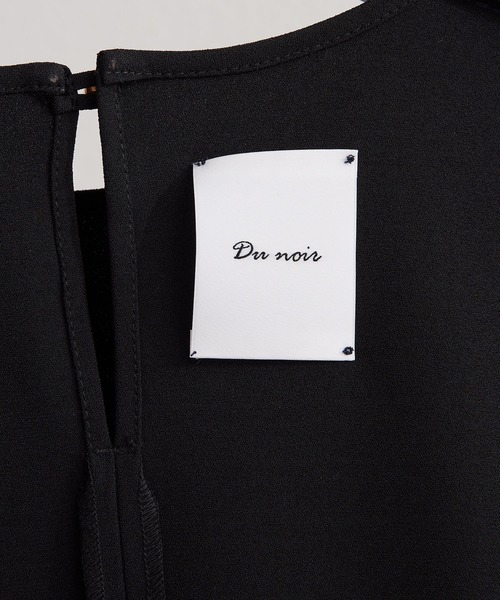 PUAL CE CIN（ピュアルセシン）の「【セットアップ対応】ハンド風ステッチストレッチジョーゼットプルオーバーブラウス（シャツ/ブラウス・レディース・ブラック/アイボリー・FREE）」の4枚目の写真