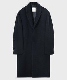 テクスチャードウールヒドンシングルコート_DARK NAVY