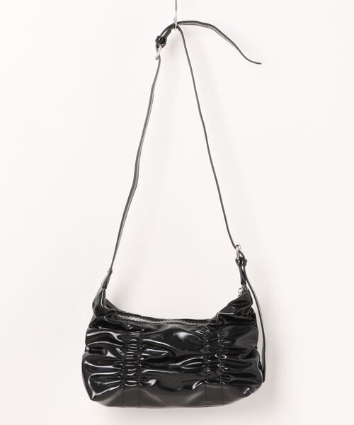 HOOK(フック)の「HOOK for girls ルーズギャザーワンショルダーバッグ(ショルダーバッグ・レディース・ブラック/シルバー・FREE)」の3枚目の写真
