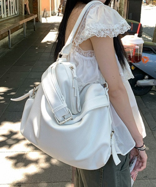 MASHIRO(マシロ)の「ベルトデザイン3WAYショルダーバッグ(MA/EK128)(ショルダーバッグ・レディース・ブラック/シルバー/ホワイト・FREE)」の10枚目の写真