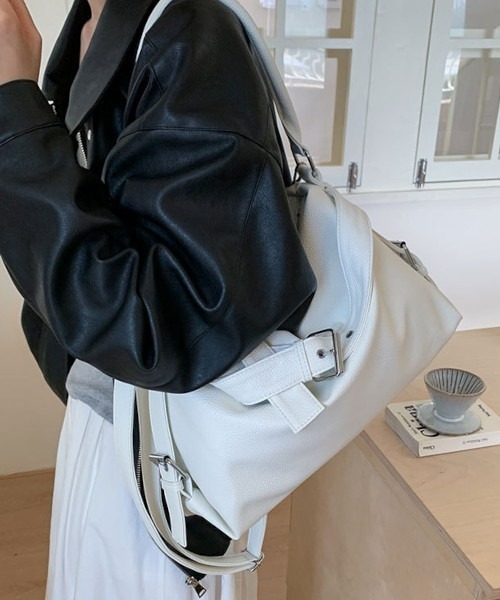 MASHIRO(マシロ)の「ベルトデザイン3WAYショルダーバッグ(MA/EK128)(ショルダーバッグ・レディース・ブラック/シルバー/ホワイト・FREE)」の14枚目の写真