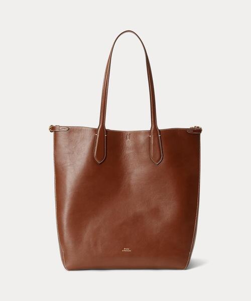POLO RALPH LAUREN(ポロ ラルフ ローレン)の「Bellport レザー ノースサウス トート(トートバッグ・レディース・ブラウン・ONE)」の1枚目の写真