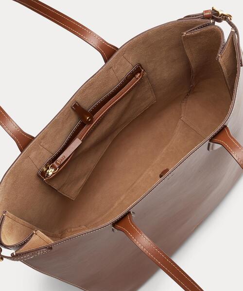 POLO RALPH LAUREN(ポロ ラルフ ローレン)の「Bellport レザー ノースサウス トート(トートバッグ・レディース・ブラウン・ONE)」の4枚目の写真