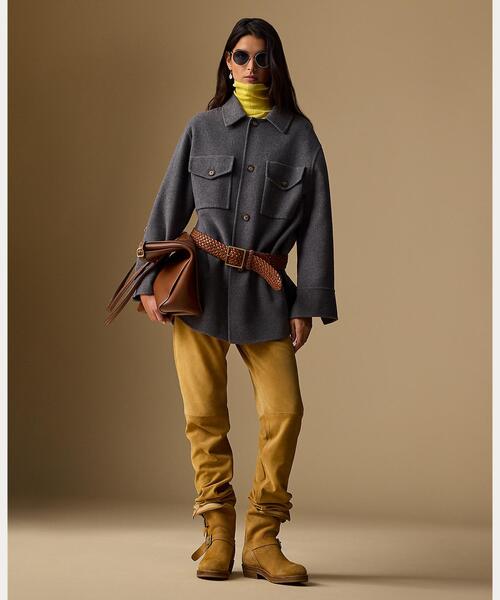 POLO RALPH LAUREN(ポロ ラルフ ローレン)の「Bellport レザー ノースサウス トート(トートバッグ・レディース・ブラウン・ONE)」の7枚目の写真